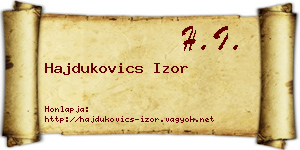 Hajdukovics Izor névjegykártya